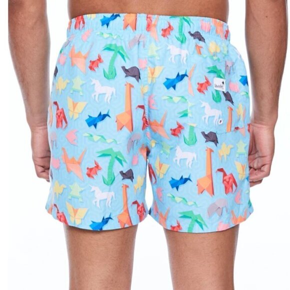 NWT Boardies Origami Blue Board Shorts Swim Trunks Men's Size Large - Picture 9 of 9